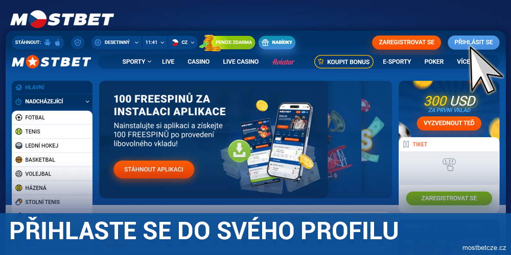 Přihlaste se ke svému účtu Mostbet v České republice